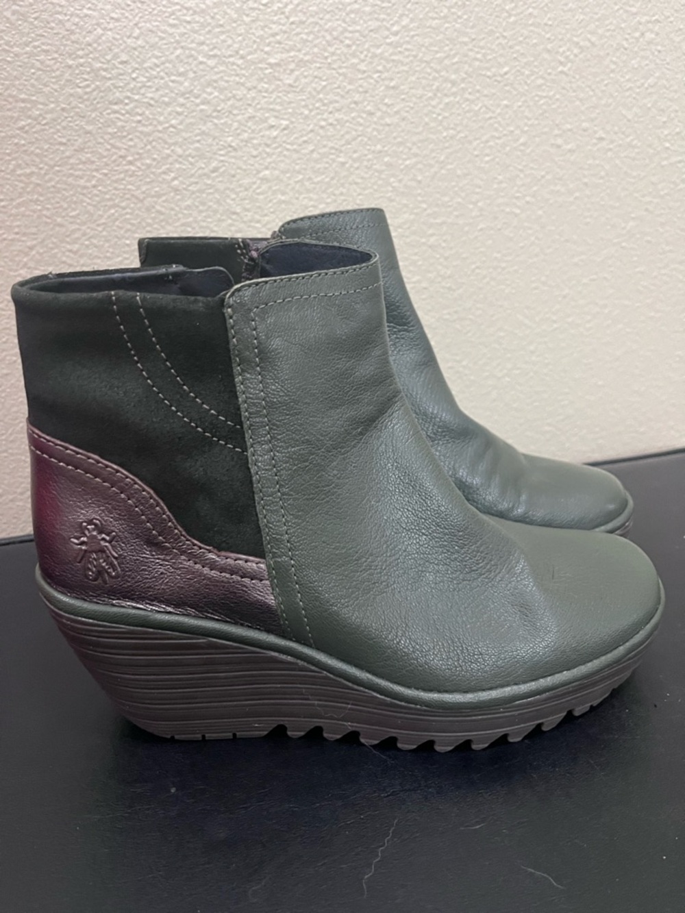 Fly London Three-Tone Wedge Ankle Boots
